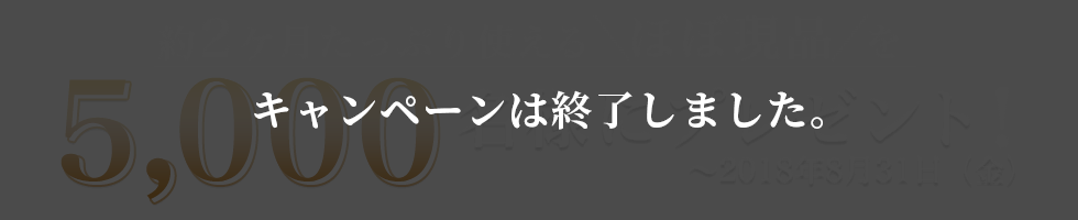 キャンペーンは終了しました。