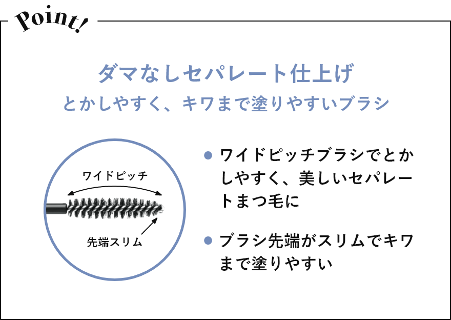 ダマなしセパレート仕上げ とかしやすく、キワまで塗りやすいブラシ